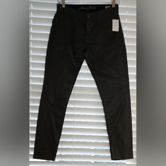 Mavi Jeans Black Coated Alexa Ankle Mid Rise Skinny Pants NWT - Picture 3 of 10